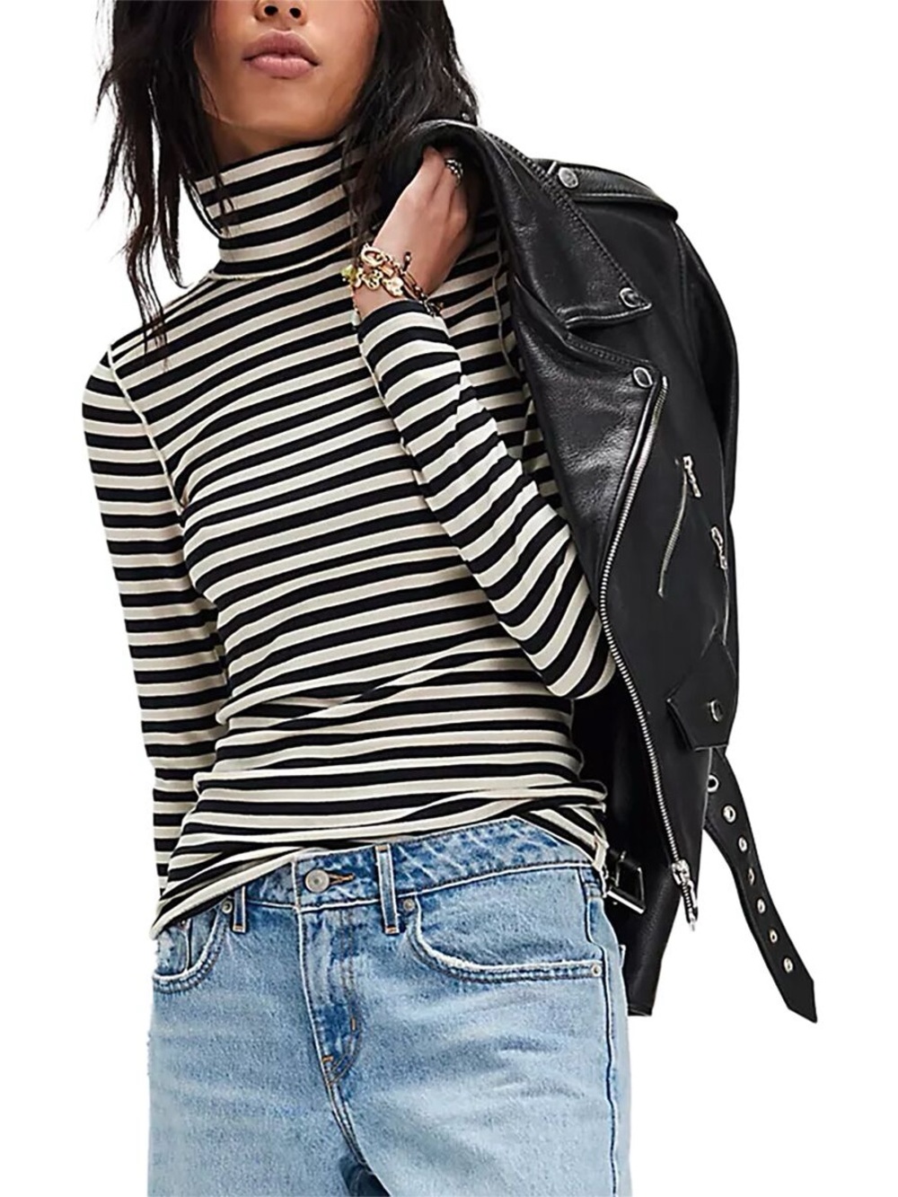 Free People "We The Free" Good Good Stripe Turtleneck top